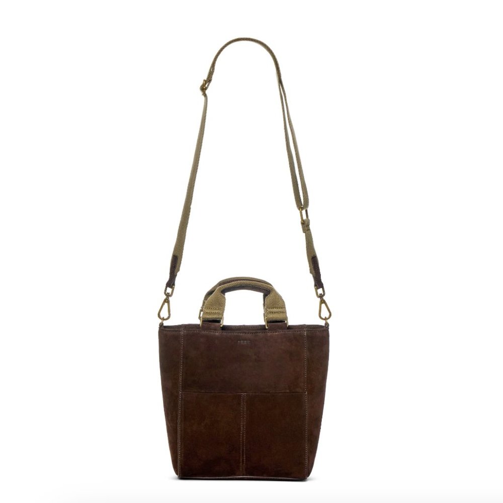 Brown Suede Bucket Bag